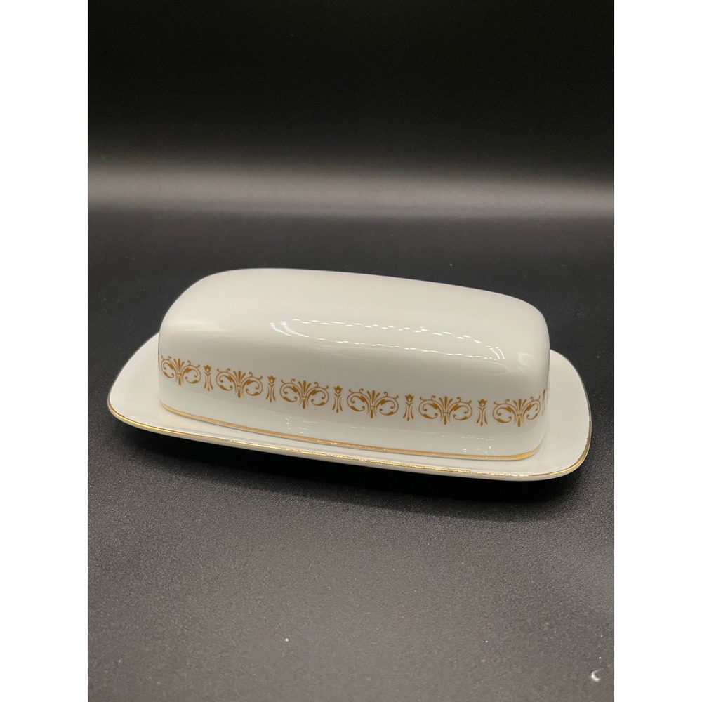 Sheffield Fine China Imperial Gold Butter Dish with Lid Japan 504 W Vintage